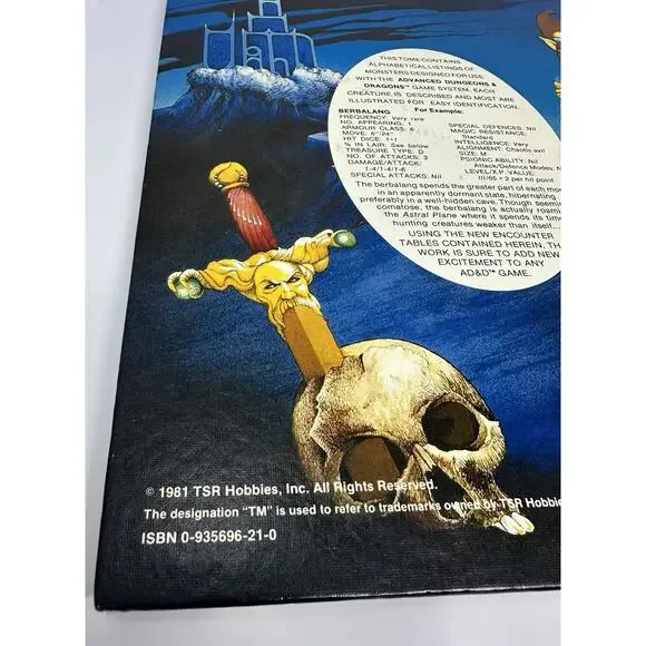 Advanced Dungeons & Dragons Fiend Folio RPG AD&D TSR 1981 #2012